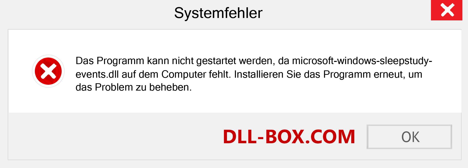 microsoft-windows-sleepstudy-events.dll-Datei fehlt?. Download für Windows 7, 8, 10 - Fix microsoft-windows-sleepstudy-events dll Missing Error unter Windows, Fotos, Bildern