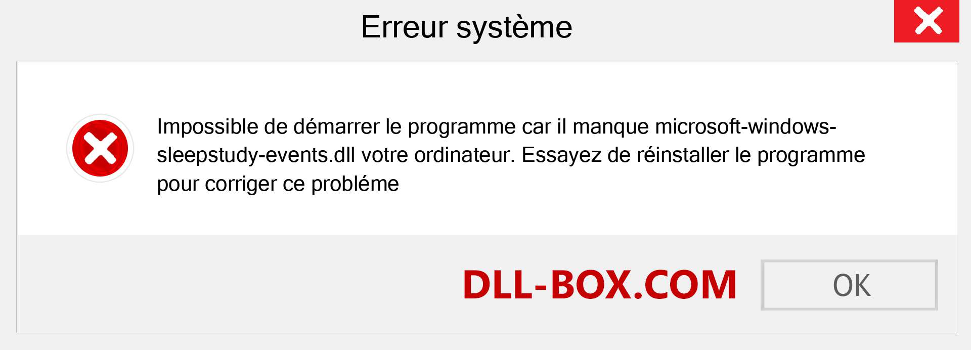 Le fichier microsoft-windows-sleepstudy-events.dll est manquant ?. Télécharger pour Windows 7, 8, 10 - Correction de l'erreur manquante microsoft-windows-sleepstudy-events dll sur Windows, photos, images